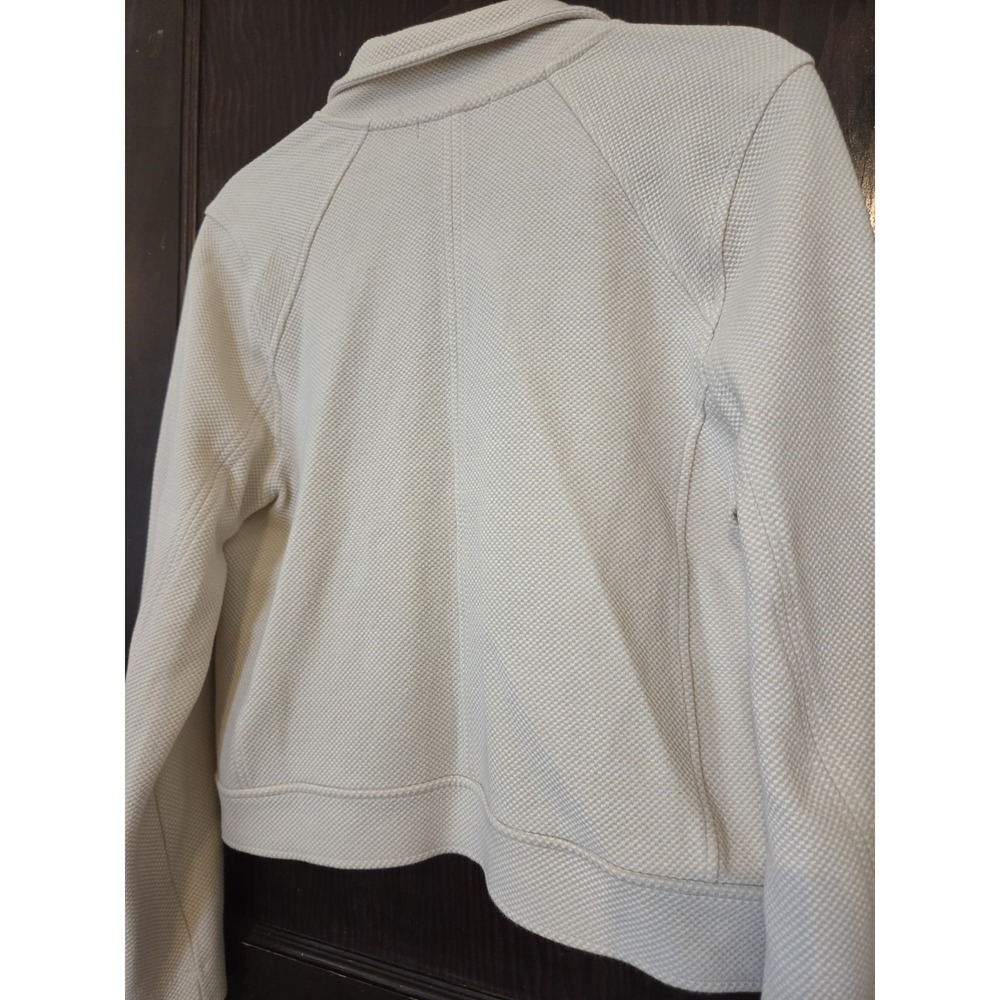 Banana Republic Textured Cotton Knit Moto Bomber Jacket Full Zip Women L EUC - Picture 9 of 11